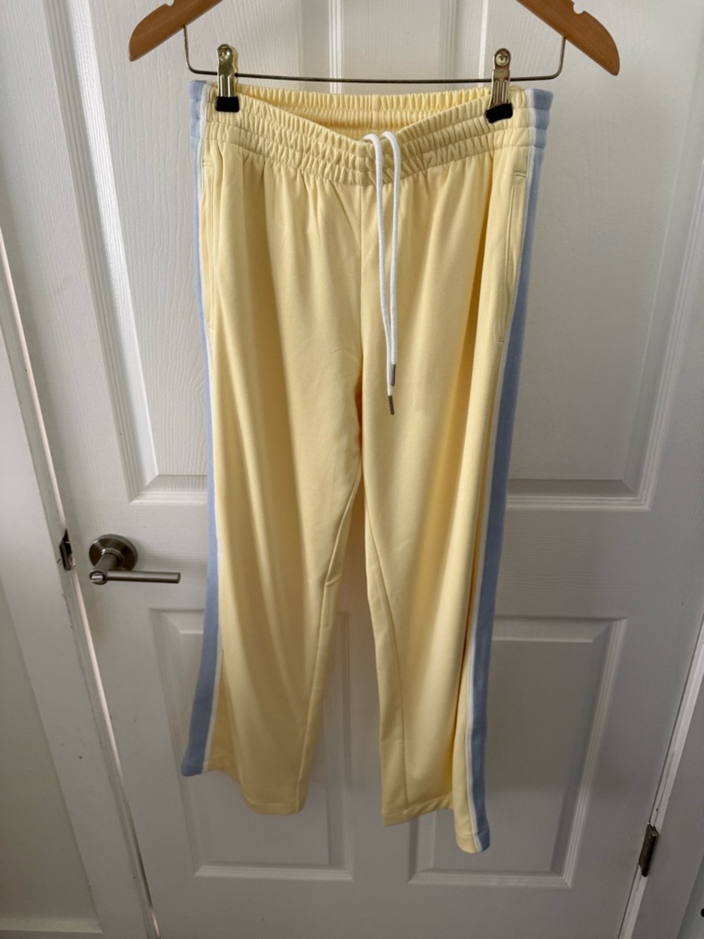 Abercrombie & Fitch Pale Yellow Drawstring Track Pants